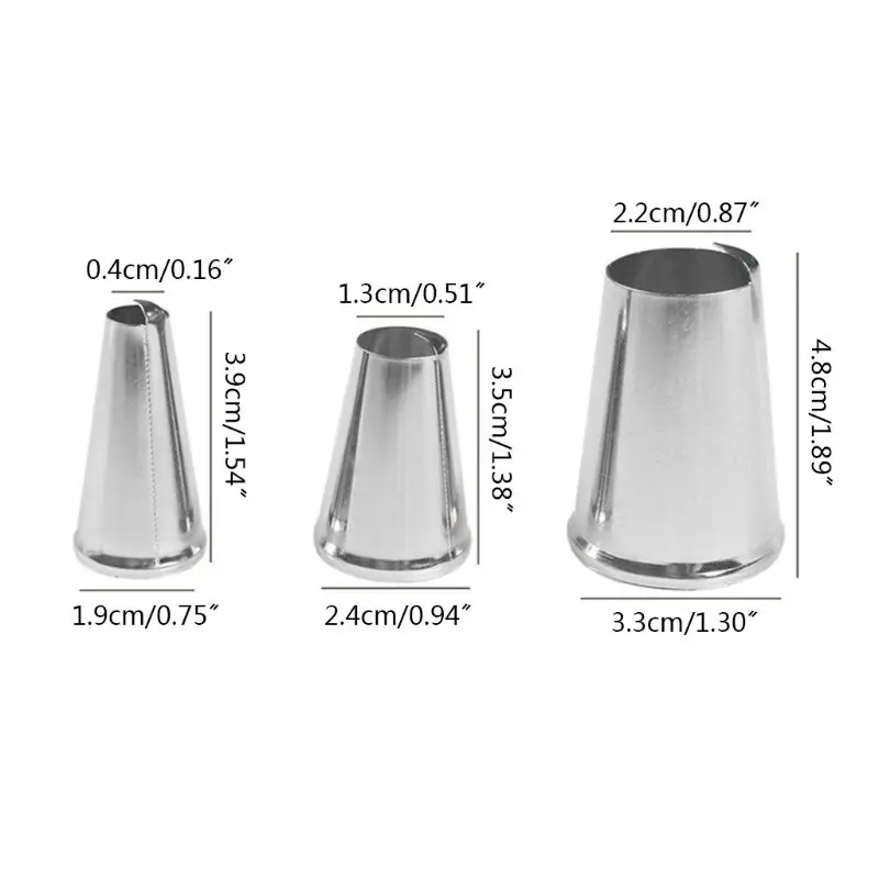 3pcs/set Stainless Steel Cake Icing Piping Tips Nozzles Dessert Mold Peach Shaping Baking Pastry Decorating Tools