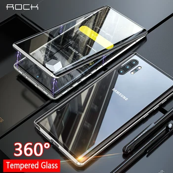 

Rock Magnetic Case for Samsung Galaxy Note 10 Plus 10+ For Samsung S10 Plus S10e S10+ Full Front+Back Tempered Glass Metal Cover