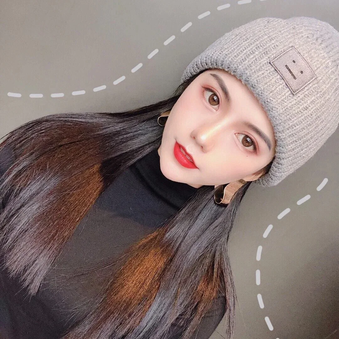 AC Studios Smiling face Beanie Skull Caps knitted Cashmere Eye Warm Couple Lovers Acne Hats Tide Street Hip-hop Wool Cap Adult