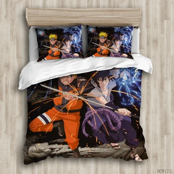 

Naruto Uzumaki Naruto Bedding Set Duvet Covers Cartoon Anime Naruto Comforter Bedding Sets Bedclothes Bed Linen (NO sheet)