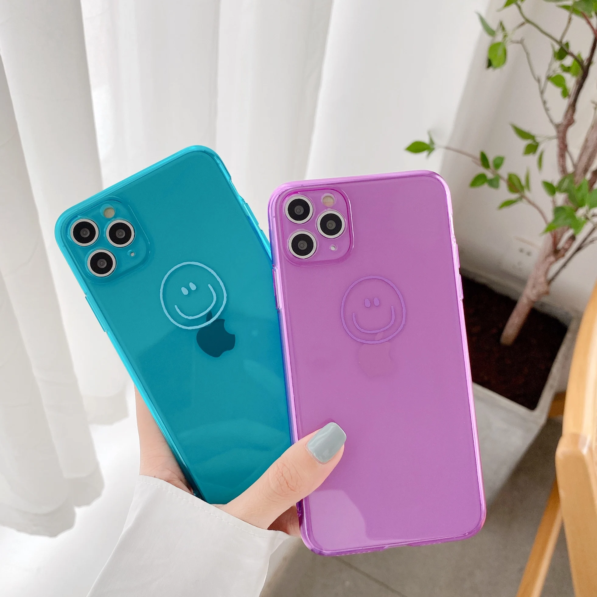 Флуоресцентный противоударный чехол со смайлами для телефона iPhone 11 Pro Max XR X XS 6 6S 7 8