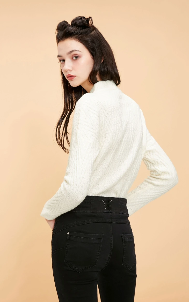 Vero Moda Женский трикотажный свитер с длинными рукавами и воротником-стойкой | 318413501