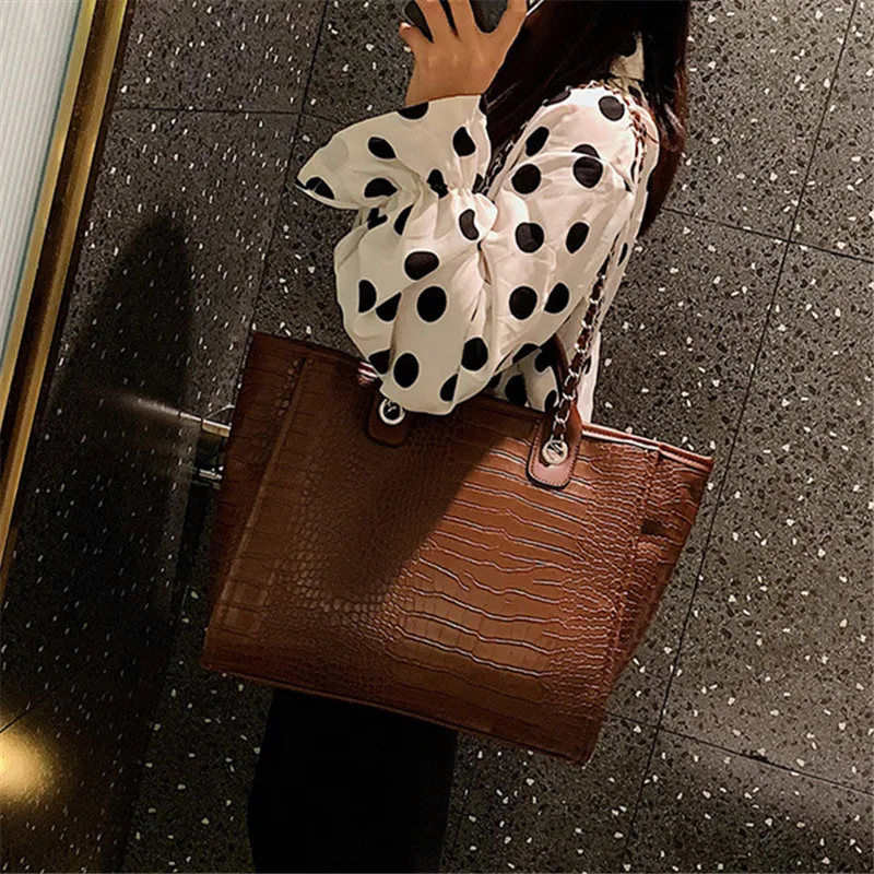 

Women's bags bolsa feminina Women's bag 2019 new European American crocodile tote bag Joker large-capacity beach bag