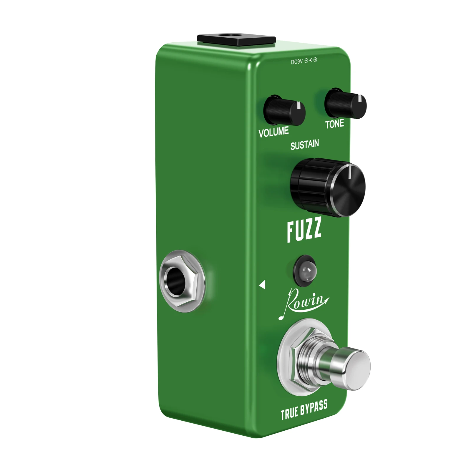 Rowin LEF-306 Fuzz Pedal For Electric Guitar & Bass Traditional Fuzz Effect, Plump And Rich Under Full Metal Shell True Bypass