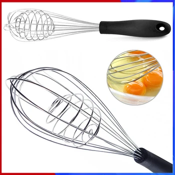 

1Pcs Stainless Steel Rapid Whisk | Kitchen Egg Milk Hand Beater Blender Whipper | Balloon Cooking Mixer Stirrer | Ball Frother