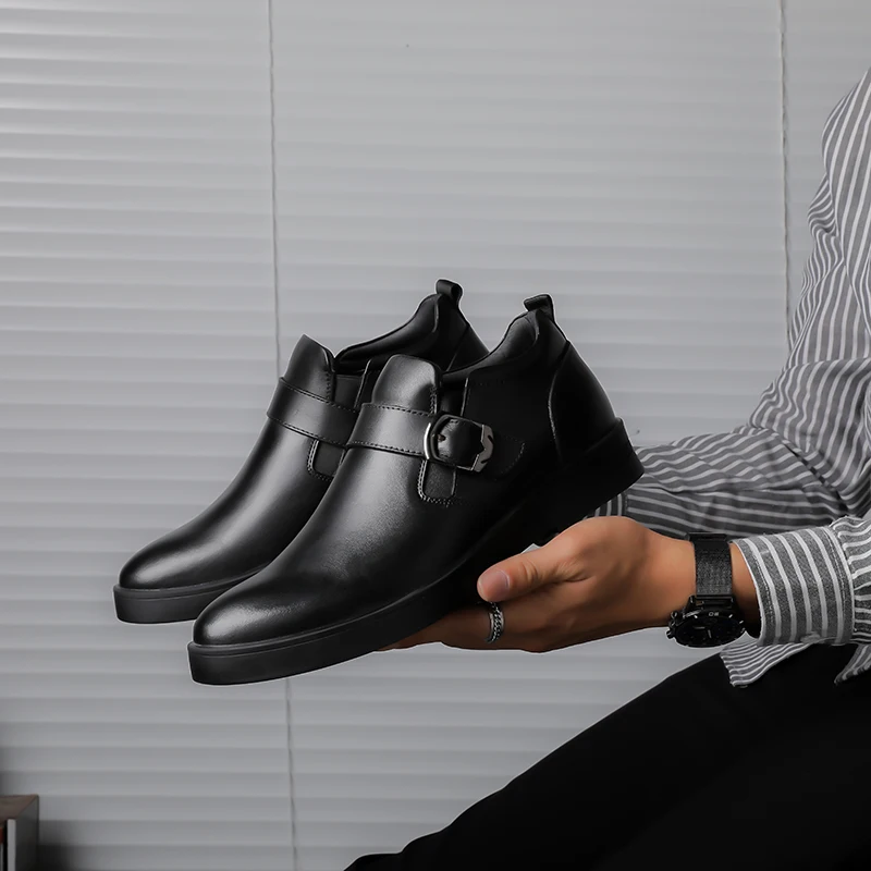 

Fashion Men Genuine Leather couples Boots Unisex Winter Snow Warm Boots Men Comfortable Men Casual lovers Shoes big size 36-47