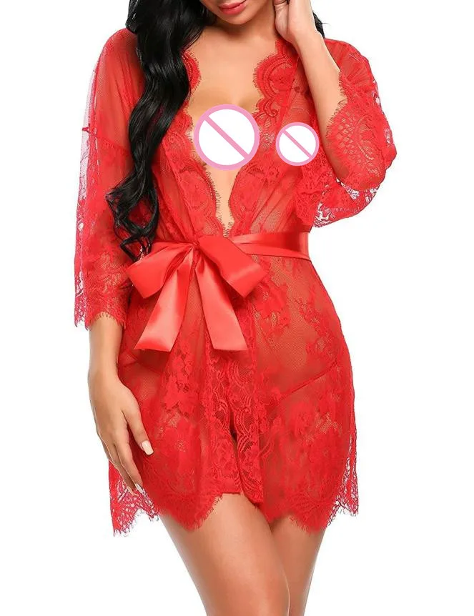 Женское сексуальное нижнее белье халат Babydoll пижамы Нижнее белье горячий кружевной эротичный открытый бюстгальтер Teddy сексуальные костюмы ночное белье трусы пояс* X