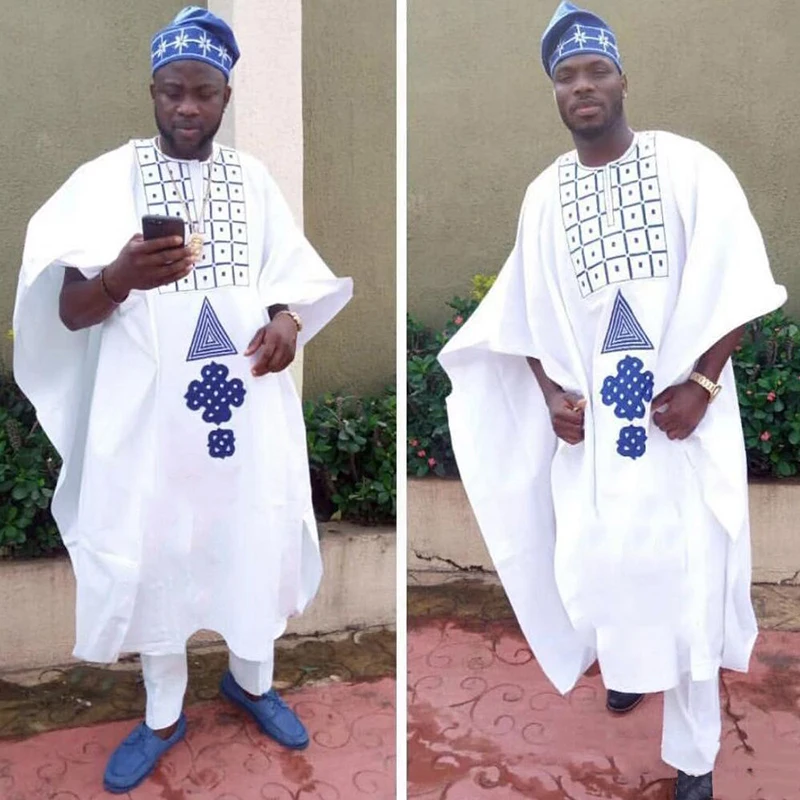 Мужская африканская одежда H & D 2020 agbada Топ с длинным рукавом и брюки костюм