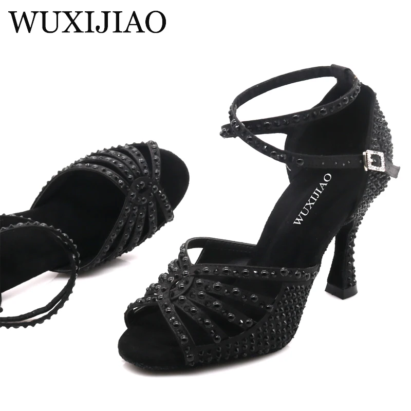 Latin dance high boots shoes soft sole shoes salsa ballroom ladies mesh dance Cuba high heels WUXIJIAO