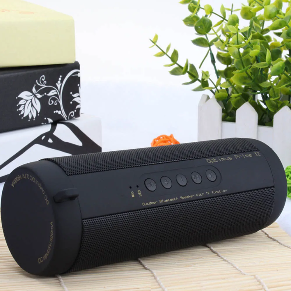 Outdoor Waterproof Column Speaker Wireless Bluetooth Speakers Support FM Radio TF Mp3 Player For Mobile Phone#H25 - Цвет: Black