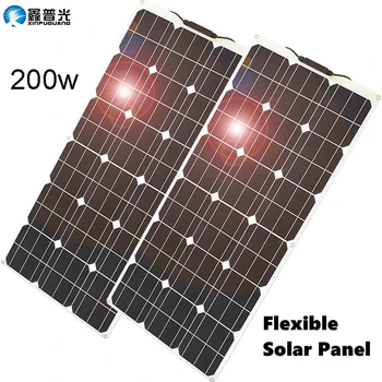 

Xinpuguang flexible solar panel 100w 200w Controller for RV/Boat/Car/Home 5V/12V/24V Battery Charger camping hiking power supply