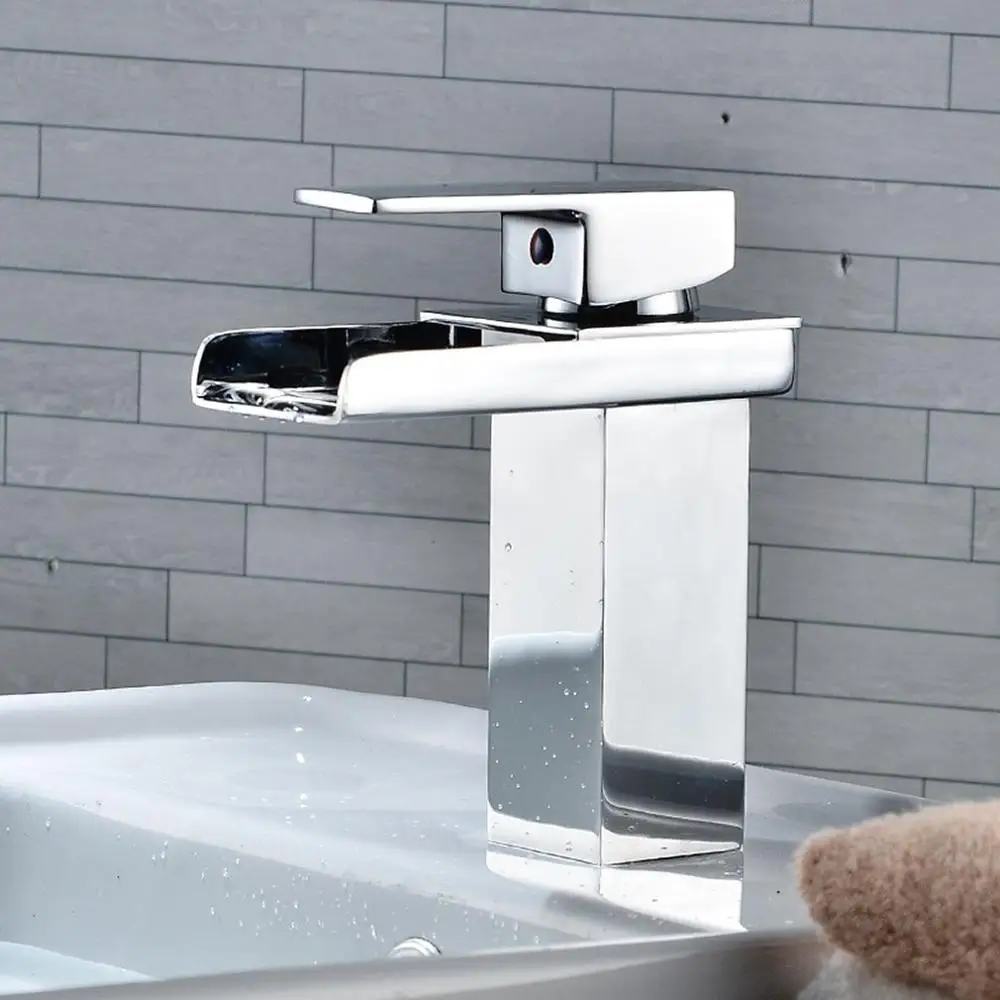 Silver straight Кран для ванной комнаты с креплением, смеситель для раковины, кран для холодной и горячей воды - Цвет: Silver straight