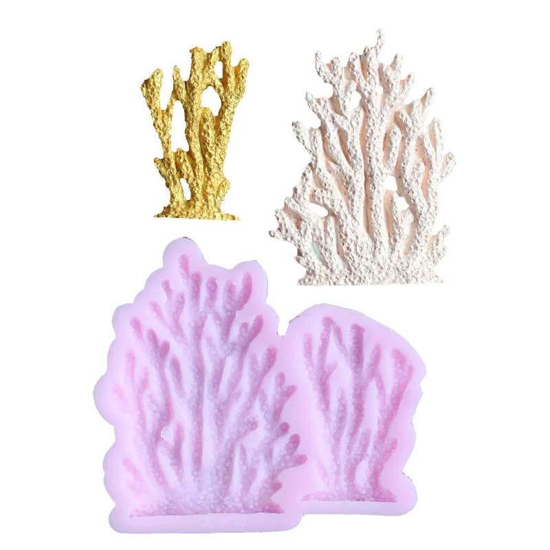 1PCS Coral, seaweed, coral reef Mould Cake Side silicone cake fondant mold cake decorating tools soap mold