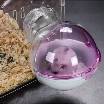

ZIYLCO Pet Bed Hamster Small Animal Bath Sand Room Pet Toy Acrylic Mouse Bathroom Cage Pets Box Toilet Hamster Cages Tubes