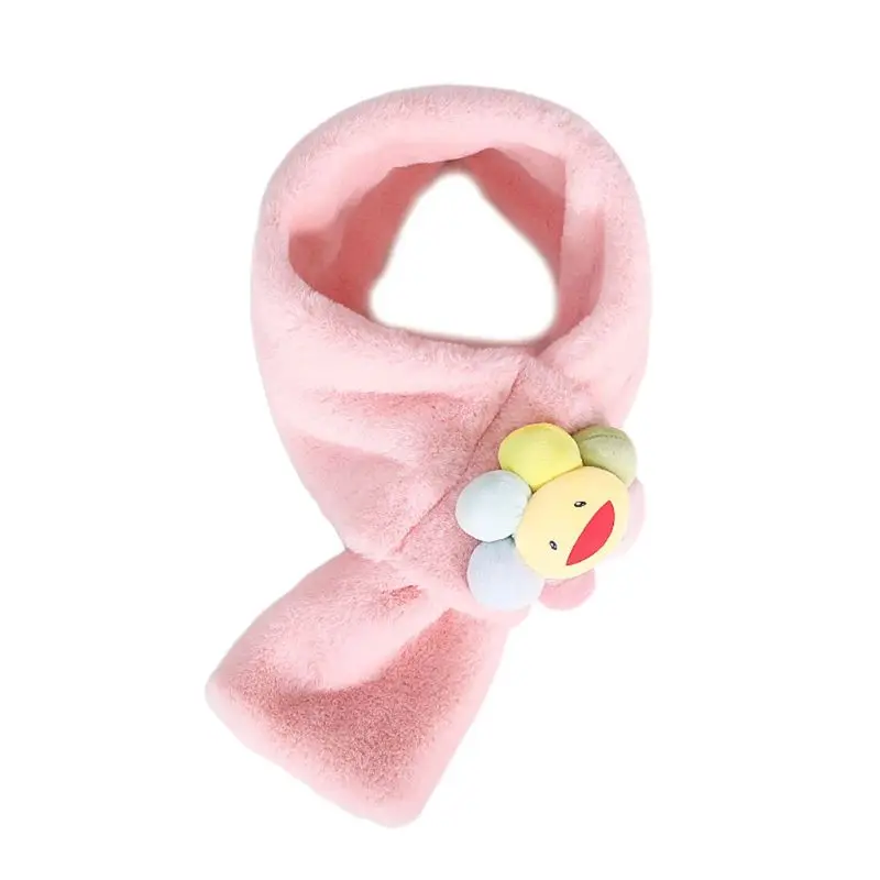 Light Pink-2 Детский Контрастный ЦВЕТНОЙ плюшевый шарф с галстуком-бабочкой и кроликом из мультфильма - Цвет: Light Pink-2