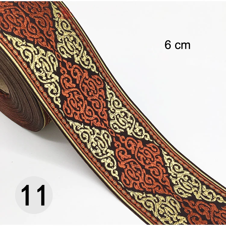 1M Ethnic Embroidered Jacquard Ribbons Trim DIY For Decoration Handcraft Apparel Sewing Headwear Lace Fabric HB165 - Цвет: 11