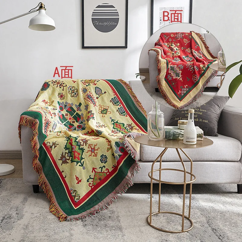 

Bohemian Throw Blanket Sofa Airplane Travel Blanket For Bed Living Room Boho Decoration Home Decor Sofa Cover Bedspread Blanket