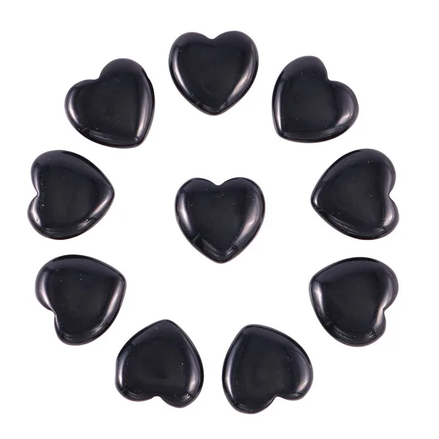 Natural Stone 20*10mm Heart Obsidian Healing Crystal Small Ornaments Jewelry Accessories