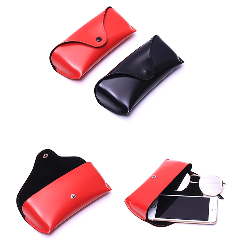 Cajas gafas de sol de cuero PU para mujer y hombre, estuche para gafas de lectura con hebilla de Metal, cajas gafas
