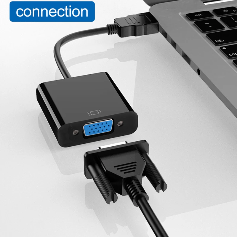 HDMI-compatible to VGA Adapter Cable Digital to Analog 1080P Video HDMI-compatible VGA Converter for HDTV PC Laptop Projector