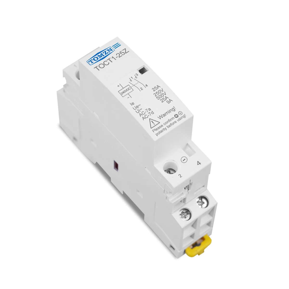 Фото TOCT1 2P 25A DC 12V 24V Катушка 220 V/230 V 50/60HZ din-рейка бытовой ac модульный контактор 2NO №2