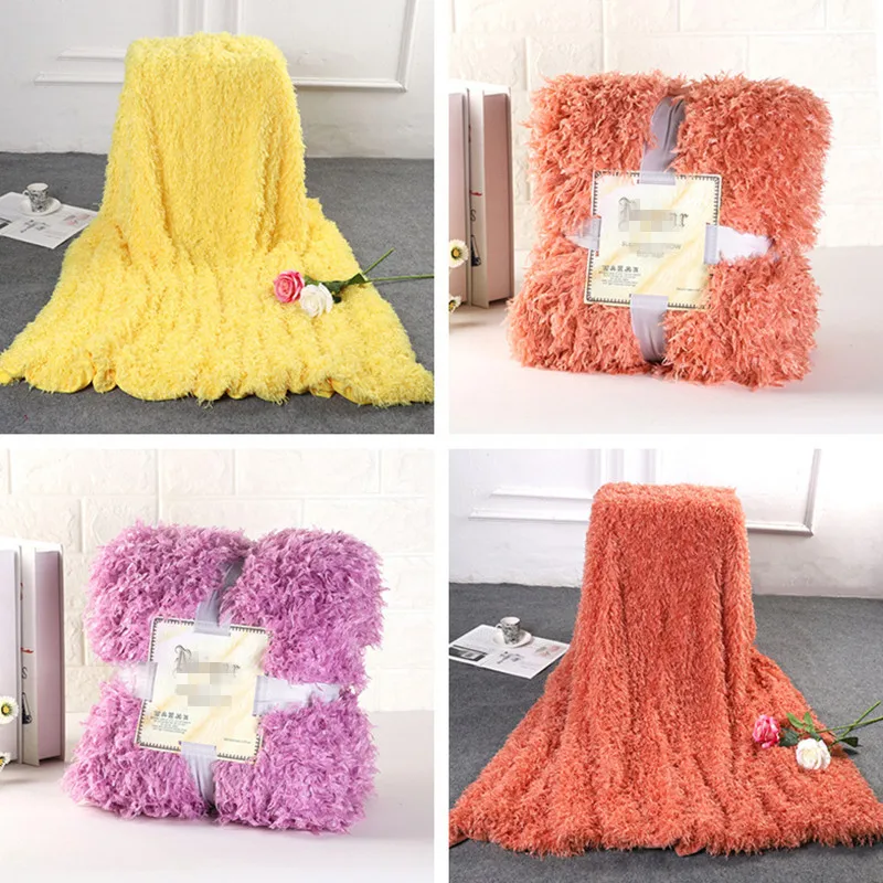 Wrap blanket Faux Fur Blanket Double Layer Soft Blanket/Long Plush Coverlet Sofa Cover Winter Warm Sheets Easy Wash | Дом и сад