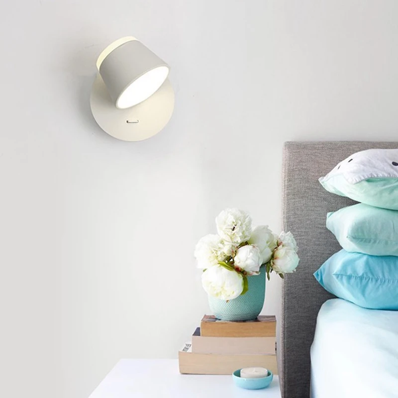 

ELEG-Indoor LED Wall Lamp 3W Warm White Aluminum Small Spotlight Adjustable Angle Suitable for Bedroom Bedside Study Reading Cor