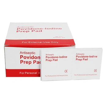 

200 Sheet Portable Povidone-Iodine Prep Pad Sealed Disposable Wound Disinfection Pad for Outdoor Travel Home