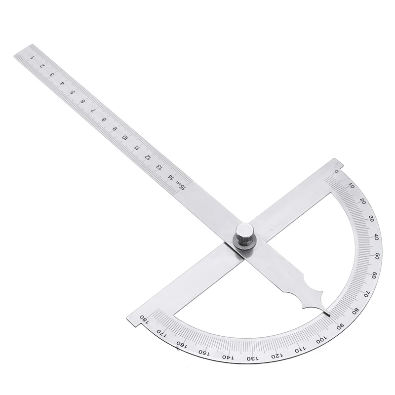 180 Degree Protractor Carbon Steel Chrome Plated Protractor Rotary Angle Finder Measuring Ruler 80mm×120mm 