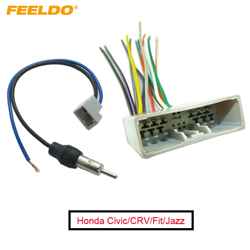 

FEELDO 1Set Car Radio Audio Stereo Wire Harness Antenna Adapter for Honda 06-08/Civic/Fit/CRV/ACURA #FD-1652