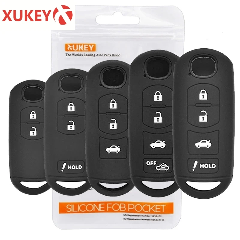 Silicone Remote Key Cover Fob Case for MAZDA 2 3 5 6 CX-3 CX-5 CX-7 CX-9 Speed Miata MX5 Shell 2 3 4 Button key case cover key case remote control case cover flip key fob shell car key shell