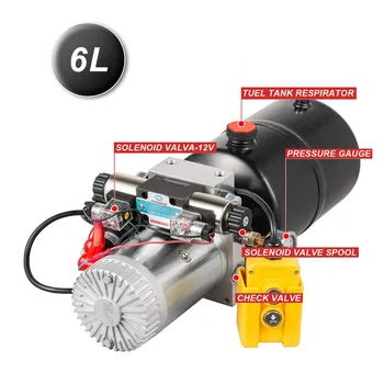 

6-L Double Acting Hydraulic Pump Dump Trailer Reservoir Unit Pack Power Unit
