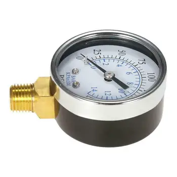 

1/4 NPT 0-200 PSI Manometer 0-14 Bar Air Oil Water Metal Pressure Gauge 1 Set
