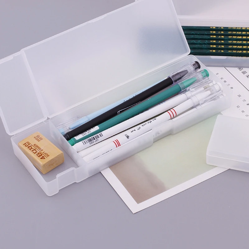 

Cute Transparent Plastic Pencil Case Pen Box Storage Box Office School Supplies