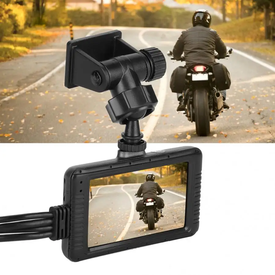 Dash cam 3 дюйма ЖК-дисплей с двойными линзами мотоциклетный видеорегистратор камера IP68 Водонепроницаемые автомобильные аксессуары
