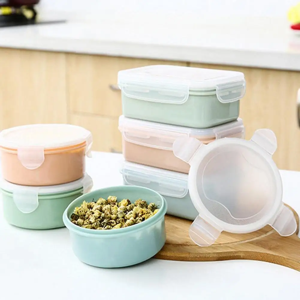 Arrival 280/380ml Portable Transparent Sealed Lunch Box Food Bento Storage Container Prevent leakage transparent seal bento box