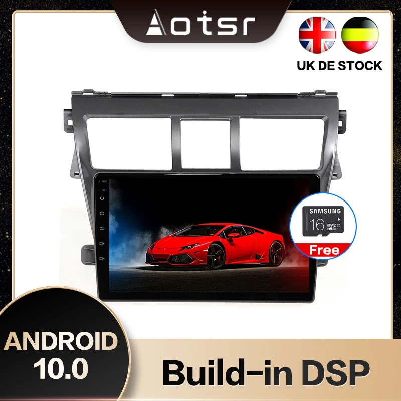 AOTSR 9 дюймов Android 10,0 gps навигатор автомобильный стерео плеер для Toyota VIOS 2008-2013 мультимедийный плеер DSP CarPlay wifi