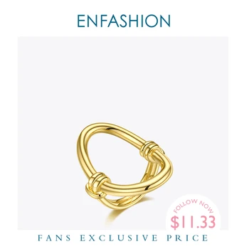 

ENFASHION Oval Hollow Ring Gold Color Stainless Steel Curve Finger Rings For Women Fashion Jewelry Party Gifts Anillos R204038