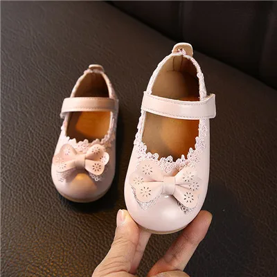 Розовый spring female baby toddler shoes 0-3 years old girl non-slip shoes soft bottom children's princess shoes - Цвет: Розовый