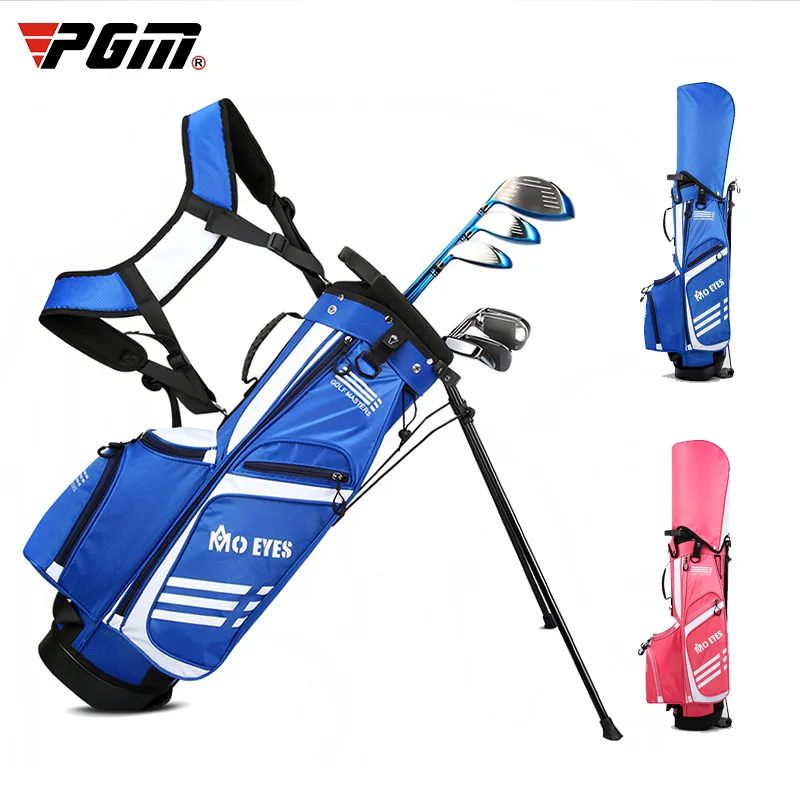 ^*Best Offers Children Pgm Ultra Light Golf Bag Boys Girls Bracket Ball Bag Multi-function Anti-wrinkle Large Capacity Can Hold 3 Clubs D0795