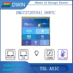 Dwin termostato lcd para painel touch, 4.1 polegada, smart home, 720*720, montagem na parede, hmi, display, tft, tela inteligente