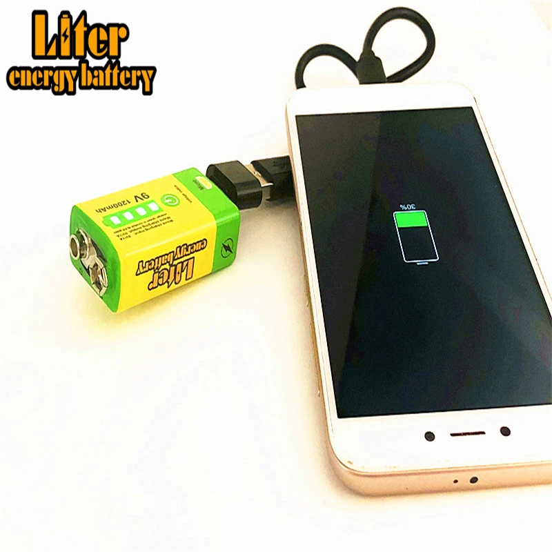 9V 1200mAh литиевая li-po литий-ионная аккумуляторная батарея с микро usb кабелем для микрофона игрушка пульт дистанционного управления KTV