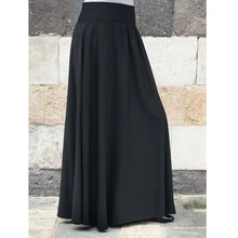 WEPBEL модная повседневная женская мусульманская юбка Элегантные Простые однотонные плиссированные до щиколотки Большие размеры свободные юбки женские S-5XL