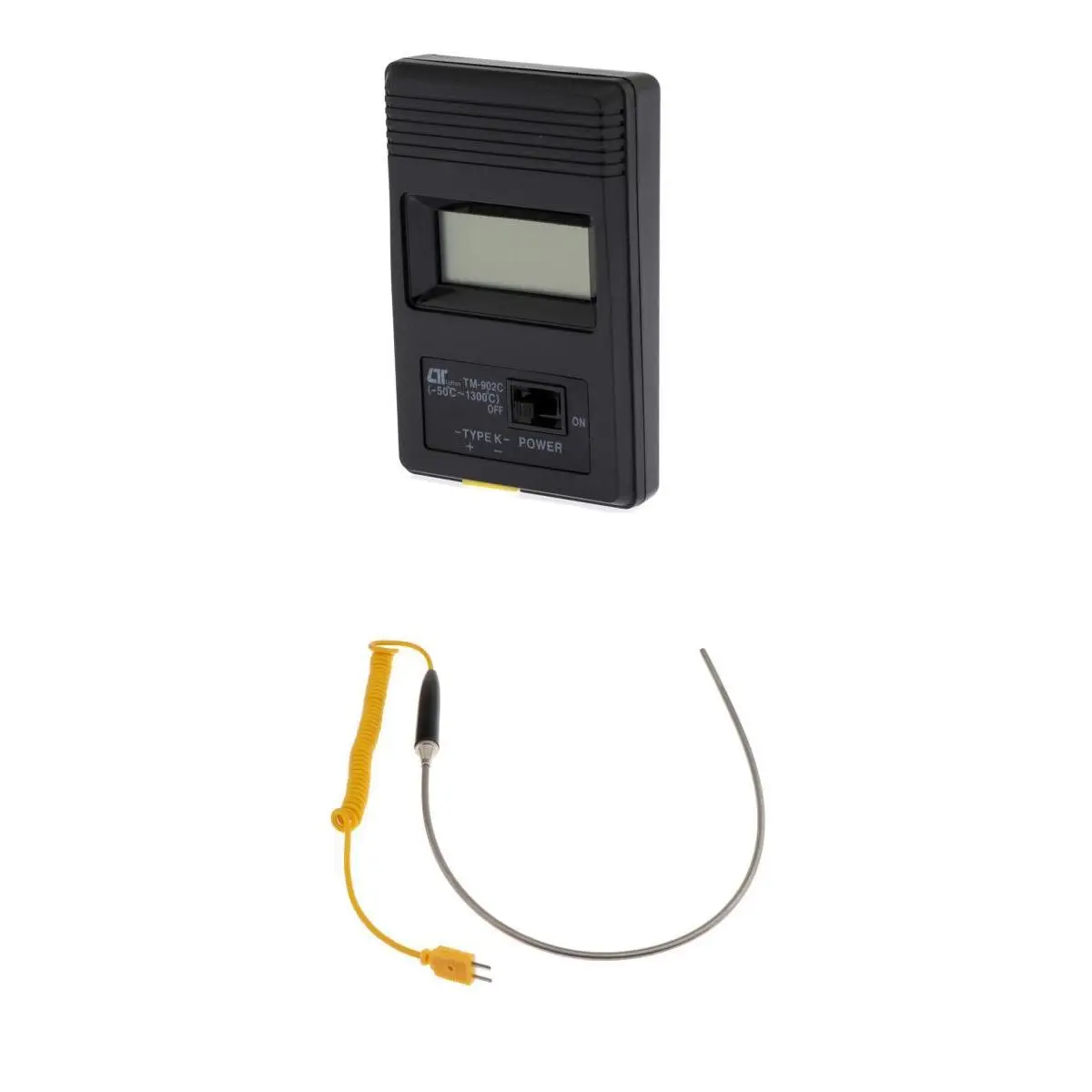 Tm-902c Digital Thermometer LCD + K-Type Thermocouple Temperature Probe, Stainless Steel Probe In Temperature Range 0-1300