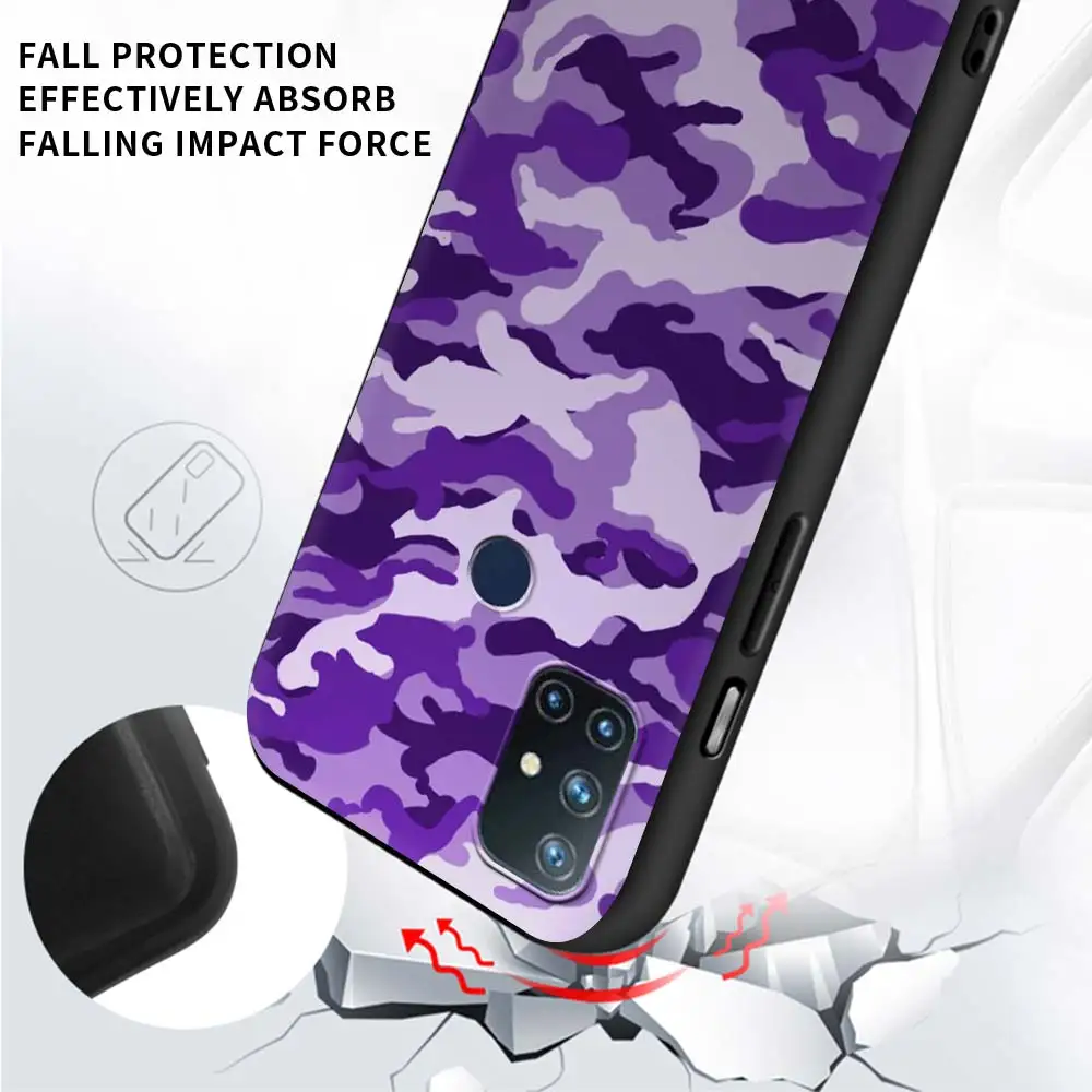 For OnePlus 8 Nord 7Pro Case For One Plus Z N10 5G 8T 7 Pro n100 7T 6T Full Protection Soft Phone Cover Camouflage Pattern Army
