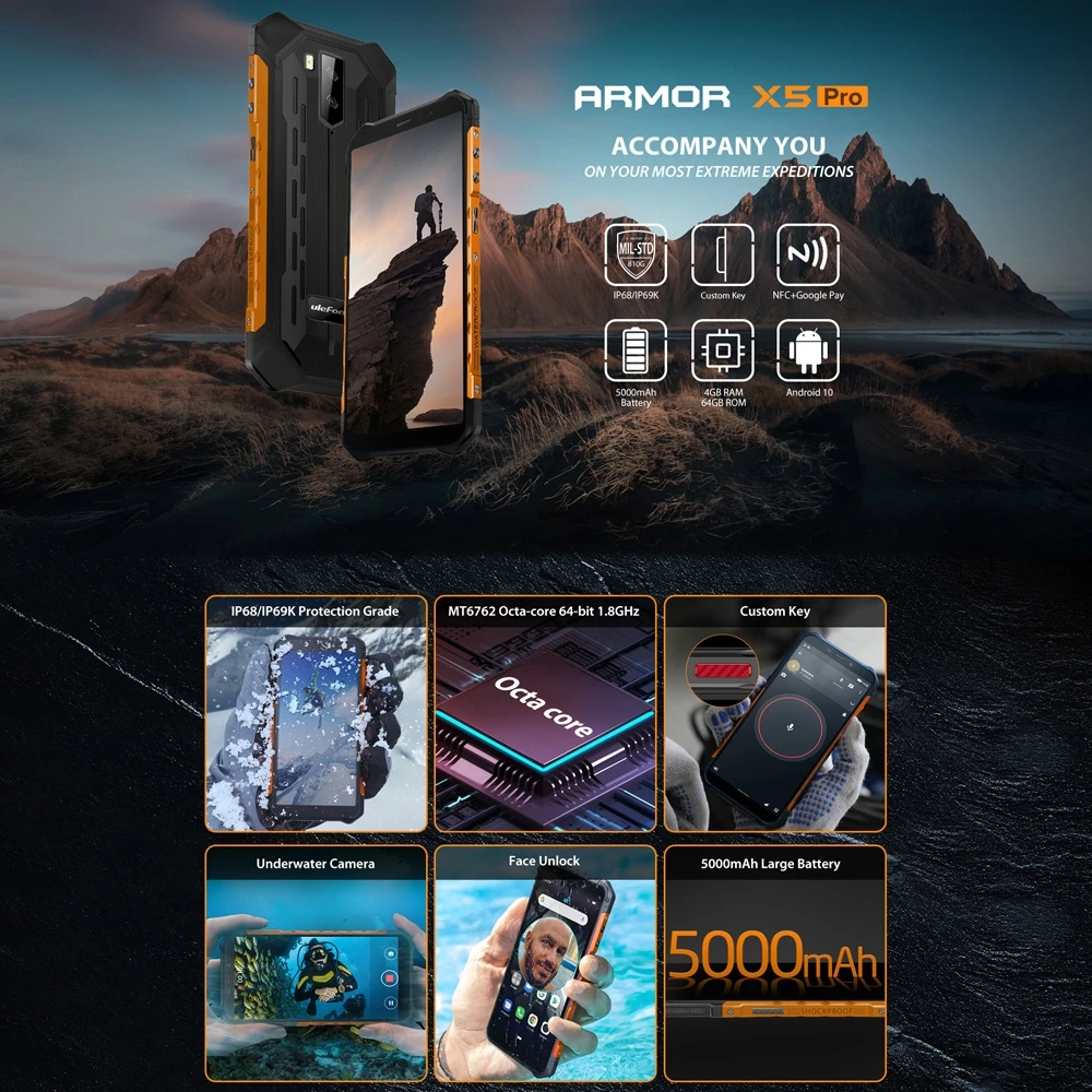 Ulefone Armor X5 Pro Rugged Waterproof Smartphone
