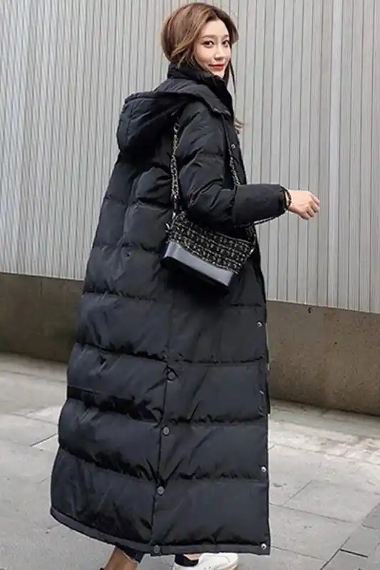 ladies long puffer coat
