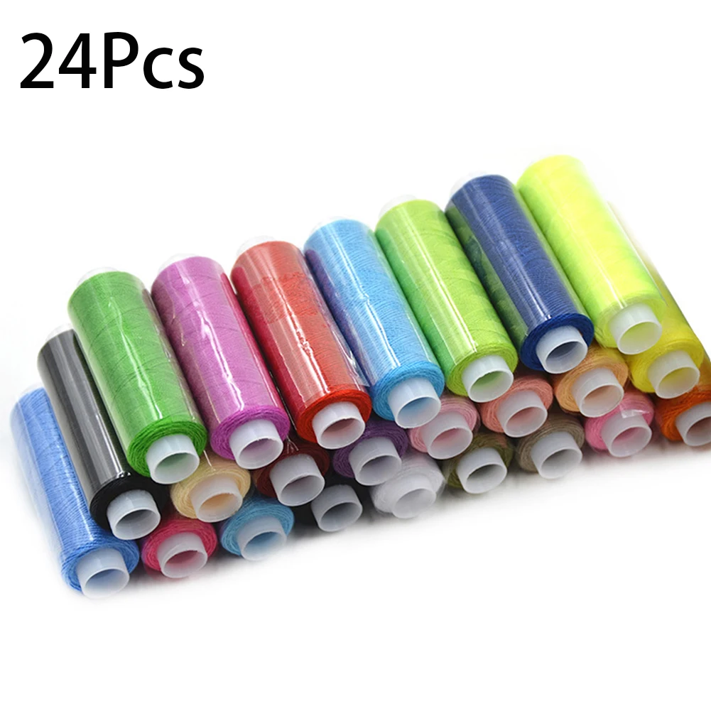 Cross-stitch Hand Rayon Knitting Thread Reel Patch Professional Durable Household Sewing 24 Colour Spools Colorful Embroidery