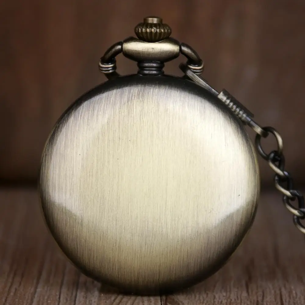 New Antique Clock Pocket Watches Big Size Bronze Train Head Quartz Pocket Watches With Necklace Chain for Men Women Best Gifts