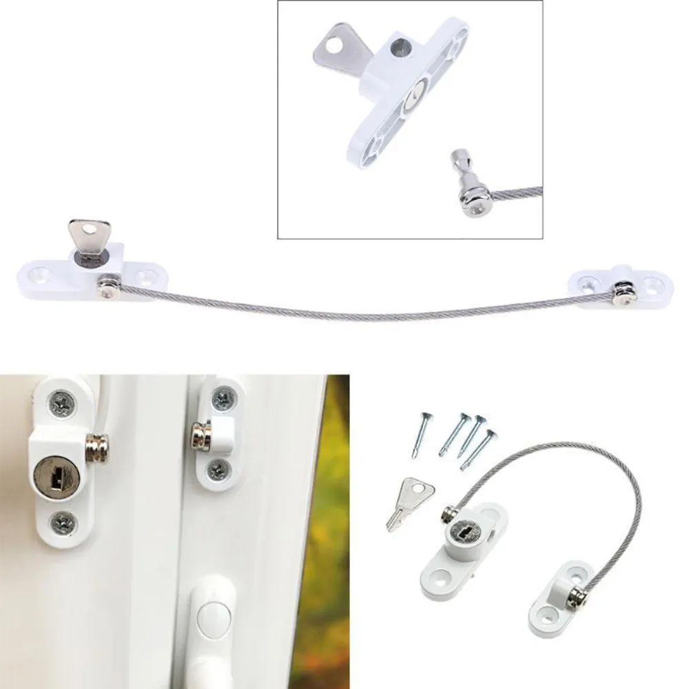 

New Baby Window Lock Children Protection Metal Kids Safety Window Stopper Anti-theft Security Locks Window Limiter Cabinet Locks